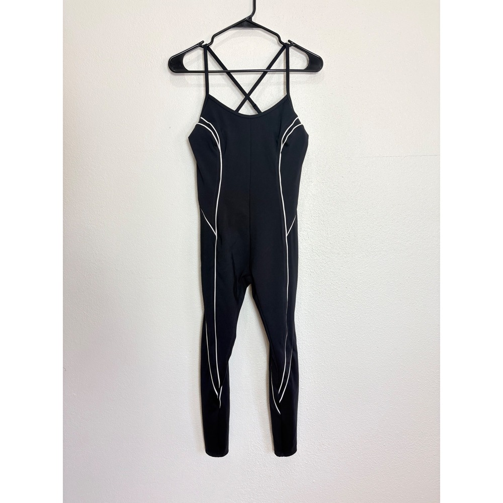 Victoria's Secret Essential Fine Lines Long Sleeveless Black Bodysuit Size Small
